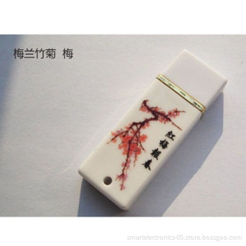 Ceramic USB flash drives, 64MB-128GB, free printing, package, custom, high speed, popular designs